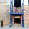 Elevadores de Carga Industriales Guiados por Rieles para Interiores y Exteriores, Elevadores de Carga Hidráulicos Grandes, Plataformas Elevadoras de Cadena Simples de Dos Pisos Guiadas por Rieles
