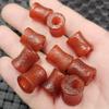 Ágata Vermelha Revestida Jade de Bambu Contas Soltas Furo Grande Cornalina Pulseira Colar de Passagem Alta Acessórios de Joias
