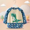 Babero de terciopelo de cristal para bebé, impermeable, antidesgaste, con bolsillo de arroz, para otoño e invierno, delantal para madre y bebé.