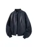 Chaqueta bomber Harrington roja de cuello alto, cortavientos funcional de estilo americano para hombre, moderna para primavera/otoño, para deportes al aire libre