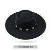 Sombrero de Fieltro Metálico Transfronterizo Otoño e Invierno Estilo Étnico Ala Ancha Sombrero Jazz Estilo Británico Retro Sombrero Versátil para Hombres y Mujeres
