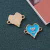 Europa e Estados Unidos óleo de rosa amor quente metal anel duplo pingente de joia acessórios para colar pulseira DIY atacado