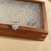 Brincos Studs Rosa Duplo Amor Amor Luz Luxo Exquisito Alto Padrão Design Francês Super Fada Diamante Estilo Frio Clipe de Orelha ins