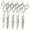 1 tijeras de barbero profesionales wingsbro6.0 plateadas para entresacar, mango ergonómico para diestros, usadas para peinar y tratamiento de entresacado, herramienta profesional de peluquería.