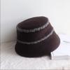 Chapéu de pescador macio de lã australiana de designer feminino de inverno espesso quente chapéu balde estilo Chanel elegante combina com tudo chapéu coco