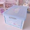 Escritorio Transparente con Tapa Caja de Almacenamiento Plegable para Kulomi Gui Perro Estudiante Snack Libro Caja de Almacenamiento de Juguetes