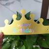 Chapéu Dobrável Chapéu de Aniversário Tamanho Ajustável Adulto e Crianças Podem Usar Chapéu de Coroa Dourada Chapéu de Papel de Festa Adereço de Cabeça