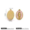Pingente Oval com Efeito Gota de Óleo Banhado a Ouro 18K Aço Inoxidável Acessórios para Fazer Colar Pulseira Joias