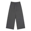 Calça Casual Ampla de Sarja Yitai Masculina Estilo Americano, Pesada e com Caimento, para Outono e Inverno, Solta, Reta, com Cordão, Versátil