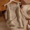 Chaleco de Algodón y Lino con Tirantes Finos para Mujer Verano Nuevo Estilo Ropa Exterior Holgado Talla Grande Casual Moderno Temperamento Sin Mangas Capa Base Blanco