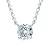 Estilo Ins Collar de Moissanita para Mujer Un Quilate Plata de Ley S925 Cadena para Clavícula Sudadera Modelo Caliente de Exportación Venta al por Mayor