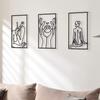 Decoración Mural de Pared Colgante de Pared de Hierro Pintura para Sala de Estar Línea Metálica Belleza Arte Femenino Fondo de Pared Colgante para el Hogar