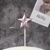 Caja de PVC con Forma de Corazón Estrella Decoración para Pastel de Cumpleaños Vela Creativa Romántica Forma de Corazón Diamante Vela Chapada en Oro
