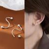 Pendientes de Hebilla de Tornillo Diseño de Nicho Femenino Pendientes Taigang Tornillo Curvo Distintivo Pendientes de Resorte de Cuentas Ligeras Giratorios
