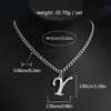 Colar Europeu e Americano Popular Transfronteiriço com 26 Letras Inglesas Cravejadas de Diamantes Acessórios de Joalheria Hip-Hop Masculino de Aço Inoxidável Colar Nk