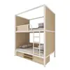 Cama de Solteiro com Beliche Cama de Ferro Albergue Dormitório Cápsula Espacial Cama de Solteiro com Beliche Apartamento de Estudante Hotel Cama de Solteiro com Beliche Cama Dupla com Estrutura de Ferro