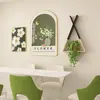 Pintura Decorativa de Restaurante Estilo Creme Nórdico Cor Quente Quente Criativa Mural de Parede de Fundo Combinação de Sala de Jantar e Mesa de Jantar Pintura Pendurada