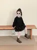 Vestido Infantil Feminino Chegada Nova Primavera 2026 Estilo Coreano Moda Bebê Menina Bainha de Pétalas de Flor Roupas de Outono Tendência