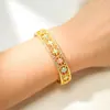 Pulseira Feminina Luxuosa com Artesanato de Esmalte Vintage, Design Vazado de Flor de Peônia, Pulseira Aberta, Anel Colorido de Alto Padrão Atacado