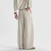 Calças de Linho Tencel Calças Masculinas Calças Jogger Curvas Outono Calças Retas de Liocel Calças Casuais Masculinas de Primavera e Outono