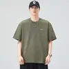 Nueva Camiseta de Manga Corta Pesada para Hombre 2026, Corte Holgado, Tallas Grandes, Marca de Moda, Estilo Ins, Ropa de Verano Fina para Hombre con Estampado de Media Manga
