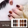 Adesivos para Manicure em Gel Sem Luz de 14 Dedos Popular na Temu Transfronteiriça Adesivos de Unha à Prova d'Água de Longa Duração