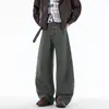 Pantalones Retro Americanos de Nicho Marca de Moda Diseño Holgado Nicho High Street Jeans Color Barro Amarillo Moda Nueva para Hombre