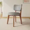Cadeira de Jantar em Madeira Maciça para Uso Doméstico, Cadeira Moderna Estilo Creme com Almofada Macia, Banqueta de Jantar, Cadeira para Reuniões de Hotel, Cadeira de Jantar de Luxo Leve com Encosto, Cadeira Infantil