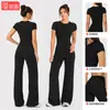 Conjunto de Ropa de Yoga Cepillada Transfronteriza, Manga Corta, Cintura Alta, Ajustado, Versátil Ropa de Fitness, Conjunto Deportivo para Correr para Mujeres