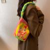 Bolsa Tote de Lona de Dibujos Animados para Hombro Cruzada Bolsa Tote Nicho para Viajeros Color Caramelo Gran Capacidad Bolsa para el Almuerzo