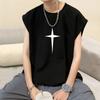 Chaleco de color liso para hombre, chaleco de verano, deportivo, de ocio, a la moda, sin mangas, camiseta de baloncesto, holgado, de moda.