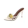 Sandalias de tacón alto europeas y americanas de punta, en stock, para mujer, nueva colección de verano 2026, tacones de aguja sexys, sandalias de punta abierta, disponibles en Wish