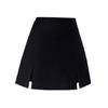 Falda dividida para mujer, otoño e invierno 2024, nueva falda explosiva, negra, de cintura alta, adelgazante, antideslumbrante, de corte A.