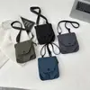 2025 Estilo Japonés Nuevo Casual Versátil Color Sólido Bolsa para Teléfono Pequeña Bandolera Simple Mini Unisex Bolso Cruzado de Hombro