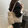 Bolsa de Hombro para Mujer de Gran Capacidad con Estampado Retro Nuevo 2025, Bolso Tote Sencillo y Versátil Portátil para el Brazo