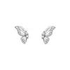 Pendientes de ala de mariposa con aguja de plata S925 para mujer, pendientes de nicho de lujo ligero de alta gama, amigables con los oídos, no es necesario quitarlos, tachuelas para el cartílago del oído, accesorios para mujer