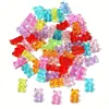 Cuentas de color transparente acrílico con forma de oso, agujero vertical, para cadena de teléfono móvil DIY, pulsera, collar, accesorios de colgante pequeño, material