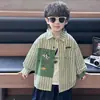 Camisa de manga larga para niño, nuevo modelo otoño 2026, chaqueta de camisa a rayas de otoño para niños, chaqueta superior para bebé niño, chaqueta para niños