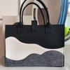 Bolsa Tote Simples de Grande Capacidade, Bolsa de Mão Tendência, Design Leve de Pico de Montanha, Color Blocking, Bolsa de Mão Fashion e Versátil