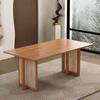 Mesa de Jantar Retangular de Madeira Maciça e Rattan para Homestay, Estilo Japonês Moderno Simples, Mesa Pequena para Apartamento, Mesa de Jantar para Casa