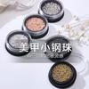 Material para arte de uñas estilo japonés bola de acero de tres colores bola metálica estilo punk tamaño que combina con todo mixto lunares joyería para uñas