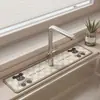 Tapete para Torneira Macio de Terra de Diatomáceas Banheiro Absorvente Secagem Rápida Tapete Bancada de Pia de Banheiro Cozinha Tapete para Vaso Sanitário
