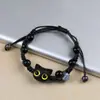 Pulseira de Corda Trançada Cerâmica com Tema de Gato para Mulheres, Joia Estilo Étnico, Pulseira de Resina de Alto Valor Nicho de Luxo Leve Atacado