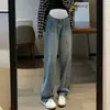 Seis Colores Disponibles Jeans de Maternidad de Pierna Ancha Estilo Holgado Primavera y Otoño Ropa Exterior Adelgazante Caída Pierna Recta Largo hasta el Piso Clásico Versátil