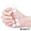 Zhengxiang personalizado francês gel unha adesivos gelo transparente cor sólida ins cross-border fototerapia UV semi-curado unha adesivos atacado