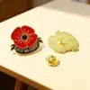Popular Pin de Regalo Conmemorativo Británico de Comercio Exterior Aleación con Goteo de Aceite Broche de Flor de Amapola Roja Pin de Insignia de Aniversario