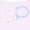Pulsera de Pareja Transfronteriza de Amazon, un Par de Línea Milanesa Magnética Ajustable para Hombre y Mujer, Modelo de Pareja Simple de Flecha Atravesando el Corazón