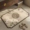 Nueva alfombrilla de baño estilo chino, alfombrilla absorbente de secado rápido para pies para entrada de baño y inodoro de tierra de diatomeas, felpudo estilo tradicional, alfombrilla antideslizante