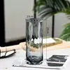 Jarrón de cristal en forma de cono, estilo ins nórdico, jarrón transparente grande y simple para bambú hidropónico, decoración de arreglo floral de escritorio y sala de estar