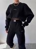 Conjunto Transfronterizo de Comercio Exterior Amazon: Conjunto de Dos Piezas: Sudadera de Manga Larga con Cuello Redondo y Pantalones Deportivos Elásticos, Adecuado para Ir al Trabajo, Cómodo y Casual